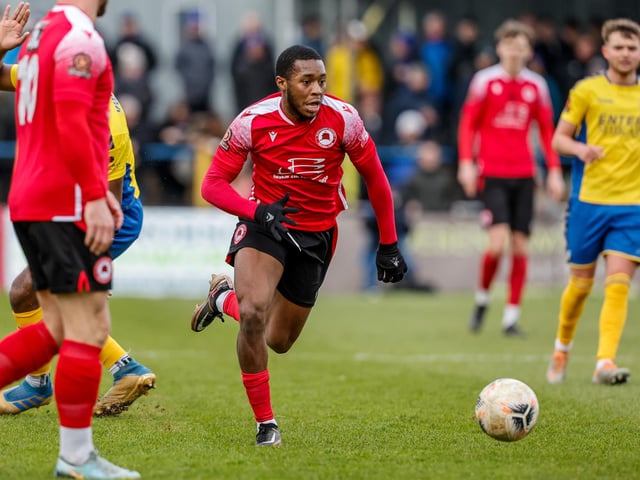 Eastbourne Borough recovered from 2-1 down at half-time to win 3-2 at St Albans City. Picture by Lydia Redman