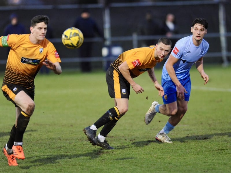Action from Littlehampton Town v Lancing in the Isthmian south east division