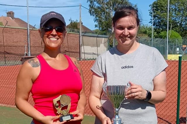 Plate singles final runner up Sarah Rust and winner Hayley Allender