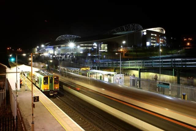 Fans travelling to Brighton and Hove Albion's home match against Leeds United have been warned to expect busier trains and stations, amid disruption caused by a track safety inspection. (Photo by Charlie Crowhurst/Getty Images)