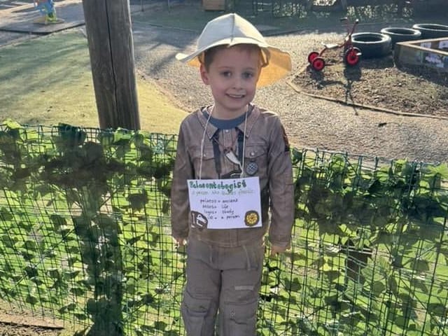 Juliet Preston sent in this picture of Rufus as Palaeontologist for the Vocab Day parade
