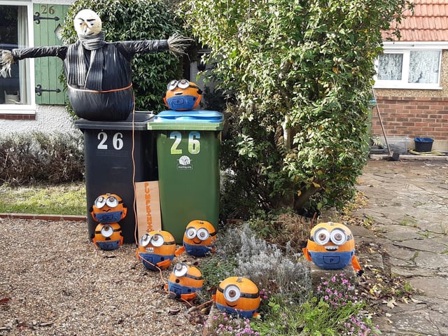 Some of the super scarecrows created for the Ferring Scarecrow Festival 2022, raising money for 1st Ferring Scouting Group. Some have pumpkins displaying a letter, five in North Ferring and nine in South Ferring. Unscramble them to enter the prize draw. Trail maps available at Brown's Natural Pet store.