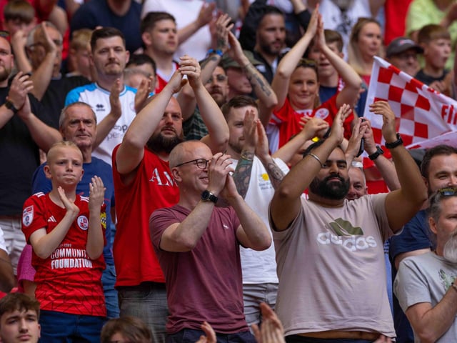 Crawley Town fans flocked to Wembley in their thousands to roar the boys on to glory.