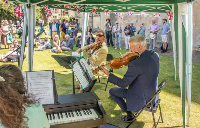 This summer's festival launch on the Cathedral Green. Pic by Katie Bennett