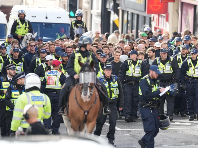 An increased police presence has been seen across Brighton on Sunday (October 18), as thousands of football fans descended on the city for Albion's Premier League clash with rivals Crystal Palace.