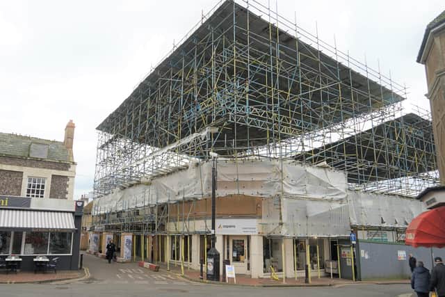 The controversial scaffolding was removed last week from Seaford town centre – eleven years after it was first erected.