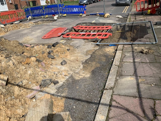 The sinkholes in Bolebrooke Road