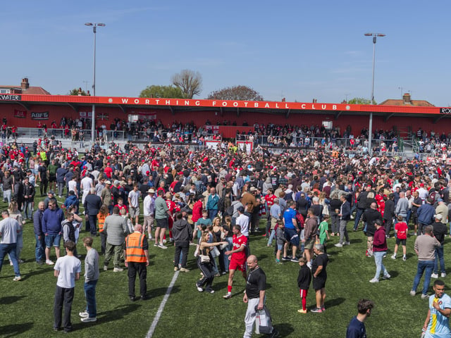 Worthing beat Ebbsfleet to clinch the National League South title