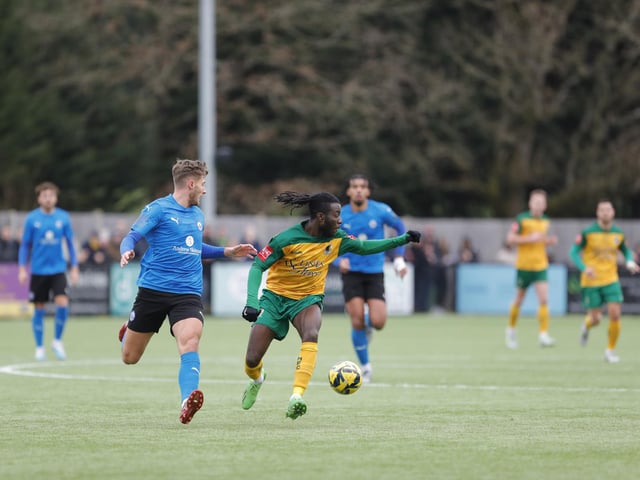 Isthmian Premier action from Horsham's excellent 3-1 home win over play-off chasing Billericay Town on Saturday