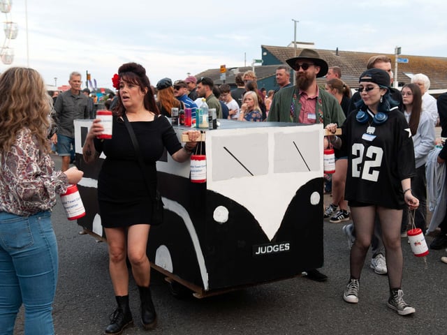 Hastings Old Town Carnival Week 2025: Pram Race. Pic by Frank Copper.