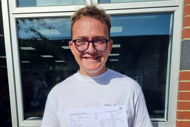 FCC Student proudly showing off their results