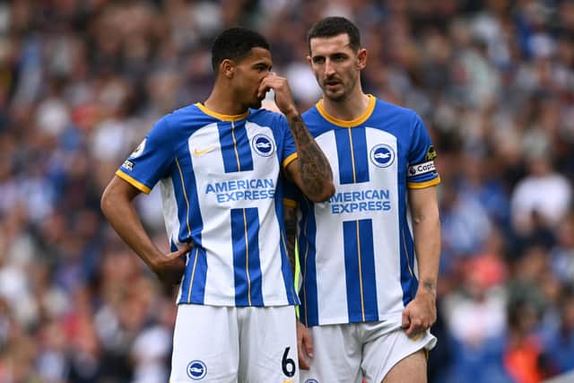 Levi Colwill (left) is approaching the end of his season-long loan from Chelsea – but Albion fans want him to stay. (Photo by Mike Hewitt/Getty Images)