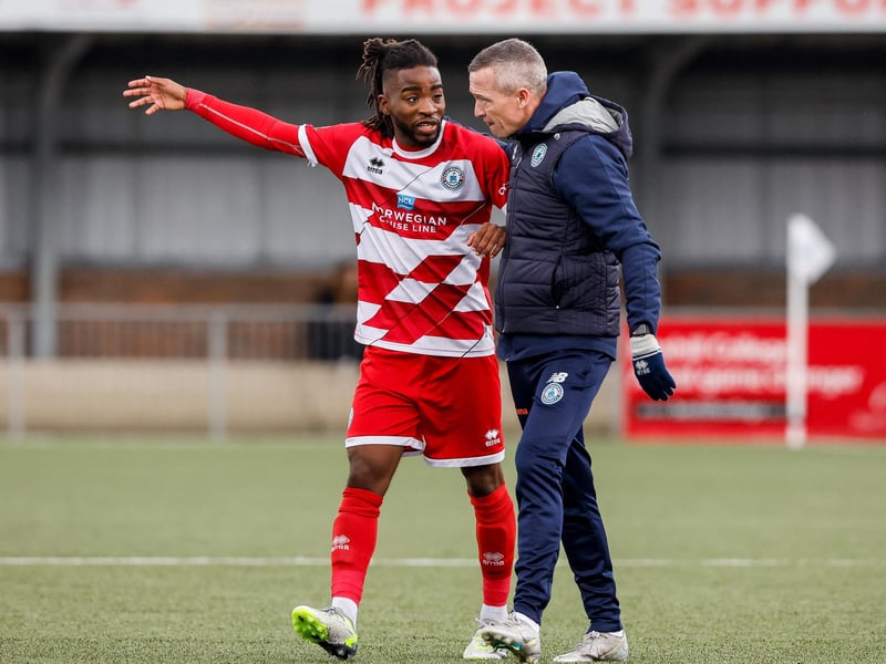 Action from Eastbourne Borough v Slough in National League South