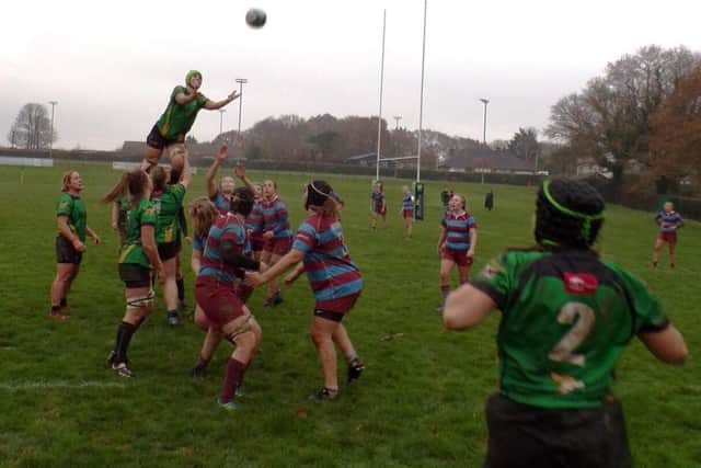 Becky Taylor winning a lineout | Submitted