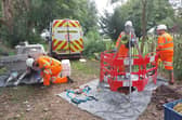 Teams doing sewer sealing work in Funtington, similar to what they will take on at West Dean. (Image licensed to Southern Water)