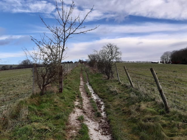 The path is straight ahead but do take time to pause to look behind you, as there is a wonderful view to the left.