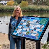 Jenny Holter and councillor Martin McCabe at Brooklands Park