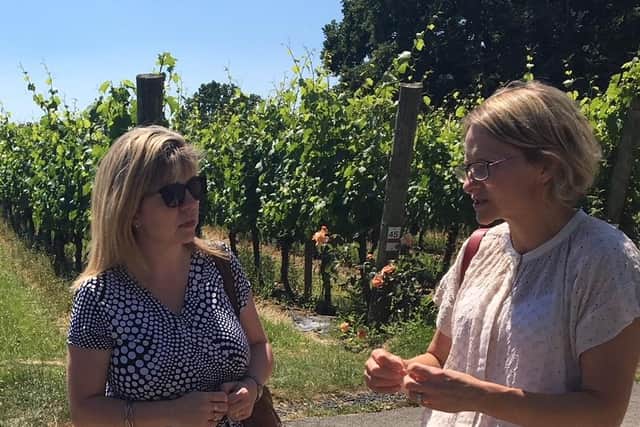 Maria Caulfield MP with Tamara Roberts on a previous visit to Ridgeview