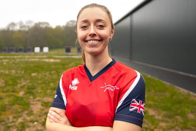 Bryony Pitman outside the new GB performance centre | Picture: Archery GB