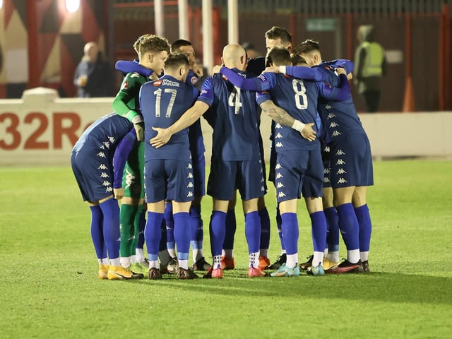 Action from Worthing's 7-2 defeat at Ebbsfleet United in the National League South
