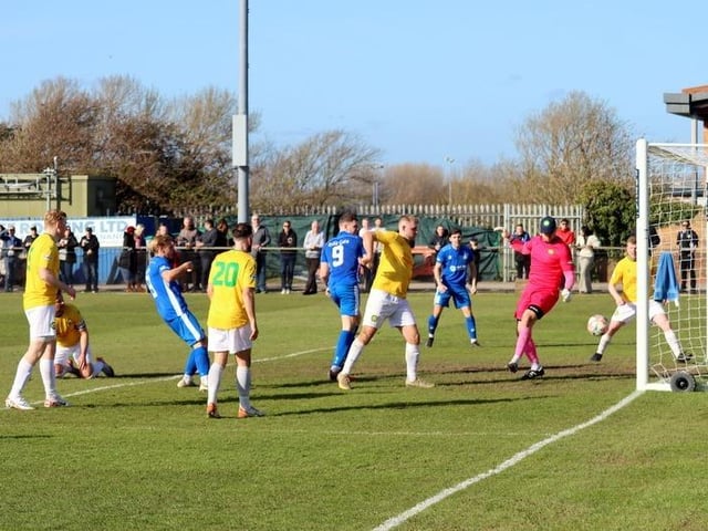 Action from Selsey's 4-3 win over Godalming in the SCFL Division 1