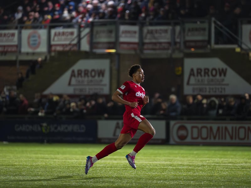 Ollie Godziemski (27 Worthing FC) in action during the match between Worthing FC and Dorking Wanderers in the Enterprise National League South at Sussex Transport Community Stadium : Worthing v Dorking Wanderers, National League South