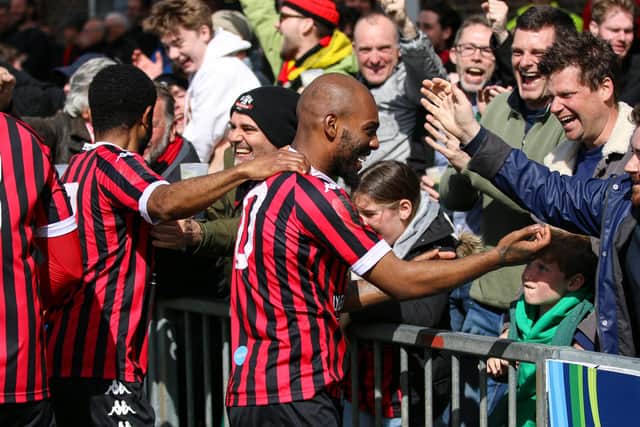 Can Lewes and their fans celebrate a last-gasp play-off spot on Saturday? Picture: James Boyes