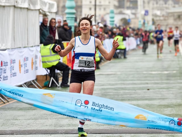 Action at the Brighton Half Marathon