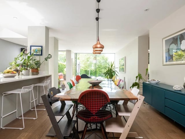 The large open plan kitchen/dining/sitting room