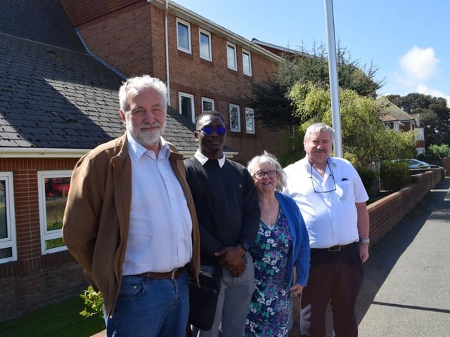 Richard and Churchill from Energise Sussex Coast with Joan and Len