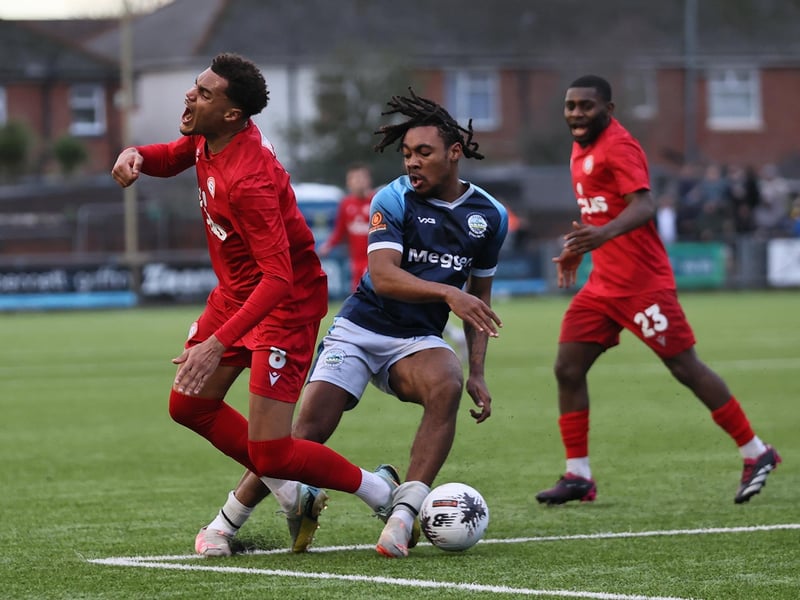 Action from Worthing's 6-4 win at home to Dover in National League South