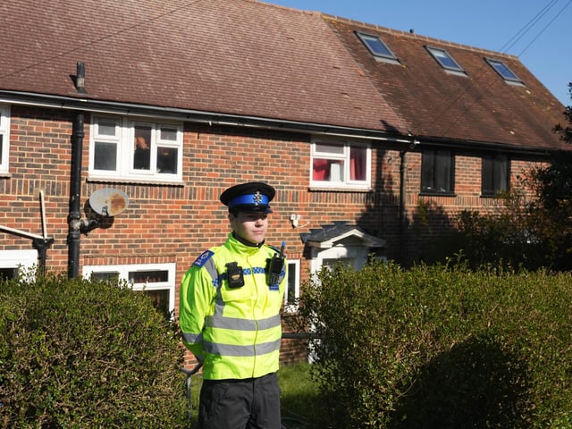 A police presence remains at a property in Sussex, after a man was found dead and a woman and child were seriously injured.
