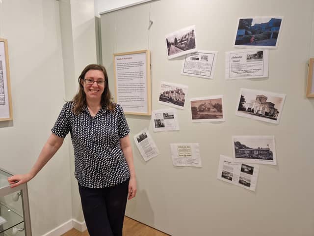 Claire Lucas, museum manager, with a display about hotels in Rustington