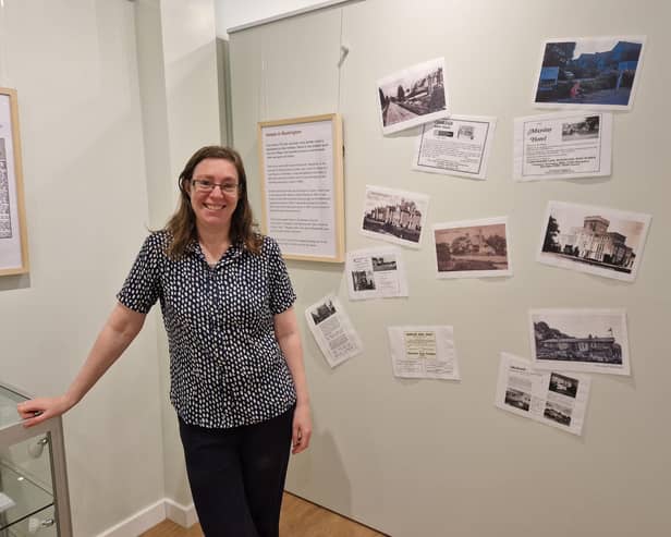 Claire Lucas, museum manager, with a display about hotels in Rustington