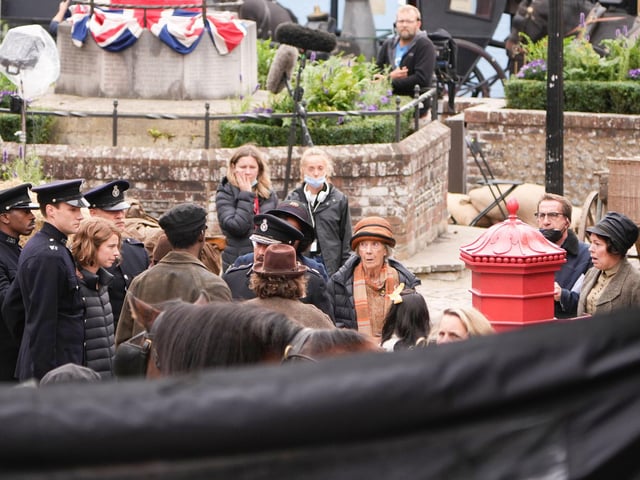 Filming continues in Arundel for Wicked Little Letters, starring Olivia Colman and Jessie Buckley. Photo: Eddie Mitchell