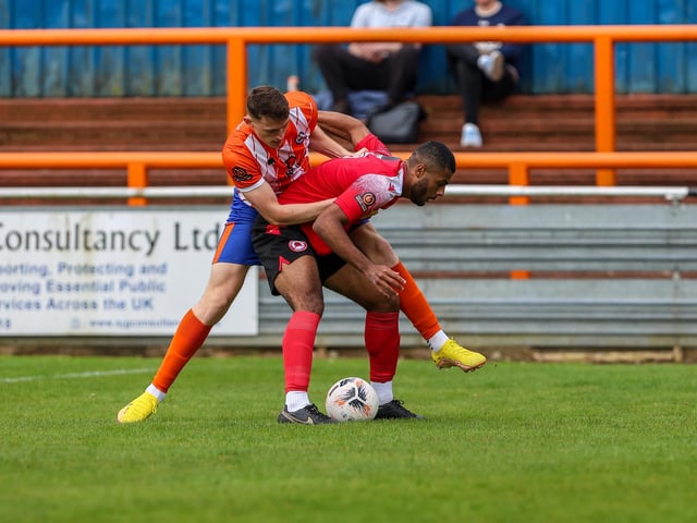 Action from Eastbourne Borough's defeat at Braintree in the National Lague South