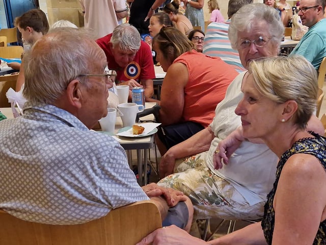 Bognor Regis and Littlehampton MP Alison Griffiths chatting with church users