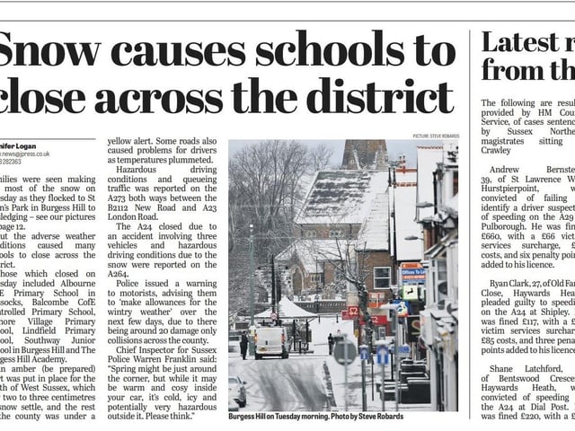 The report from the Middy on March 1, 2018