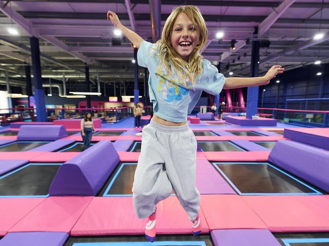 A new indoor activity park has officially opened in Crawley, bringing more than 40 trampolines, interactive games and a range of family attractions to the town.