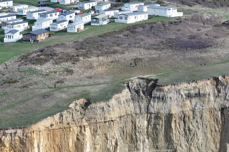 New warning signs have been put up after a large cliff fall in Peacehaven