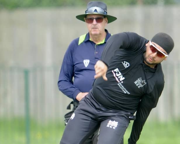 Harnoop Kalsi of Roffey took three wickets against Nomads but couldn't prevent a win for the hosts | Picture: Stephen Goodger