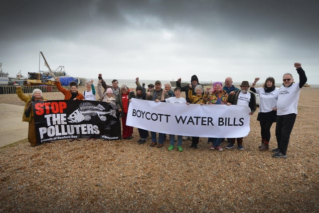 Water bill boycotters pictured in Hastings on March 15 2024.