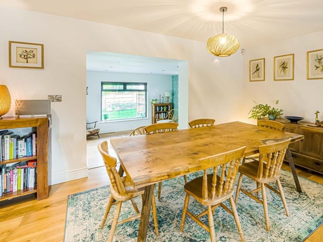 This stunning flint-and-brick detached house dates to the 1800s and used to be a pub. It was converted in about 2016 and boasts four bedrooms, three reception rooms and mature, secluded gardens.
