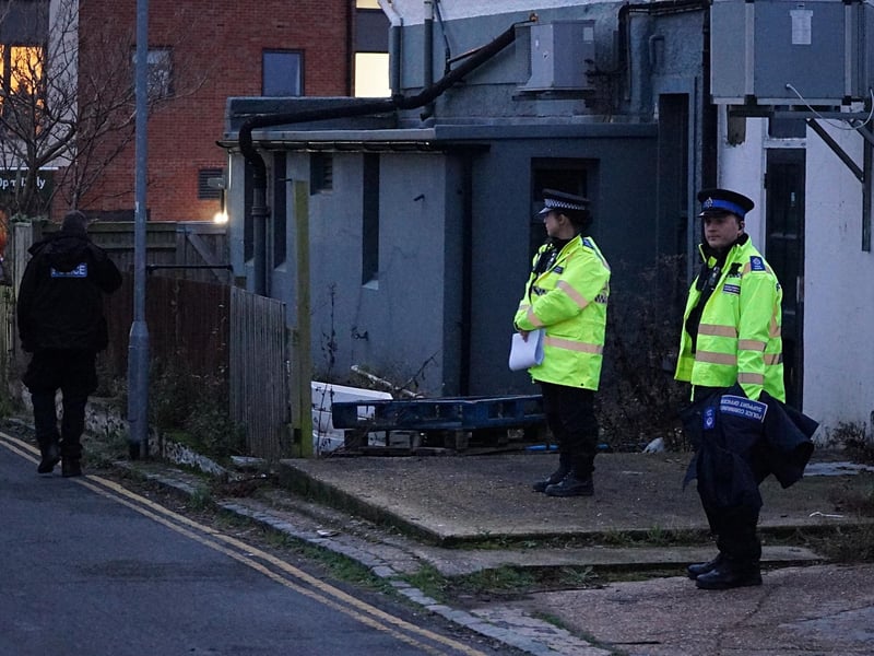 There was a police presence outside a closed pub in Polegate on Friday, December 15