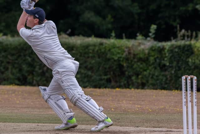Mike Goodwin on his way to century at last years Horn Fair