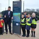 River Beach Primary School pupils with Arun District Council leader Shaun Gunner