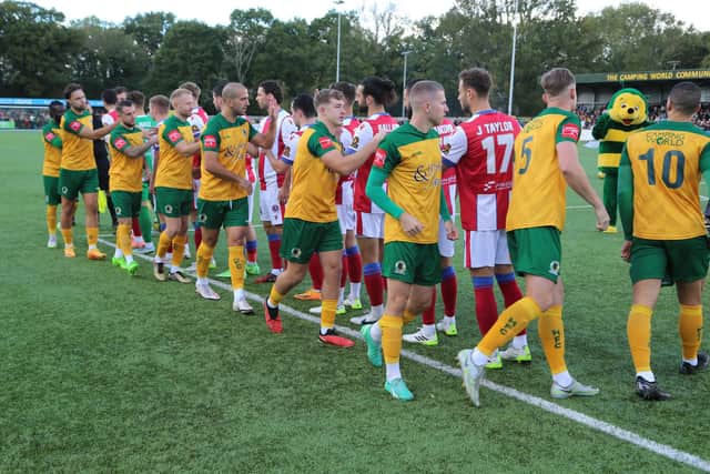 The pre-match scenes before Horsham's FA Cup tie with Dorking Wanderers. Picture by John Lines