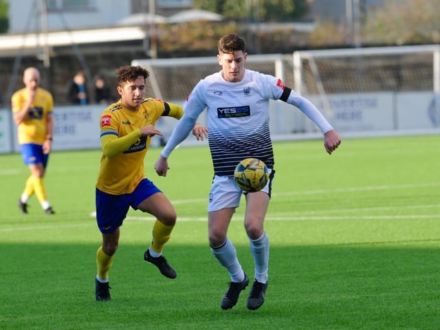 Action, celebration and crowd pictures from Lancing v Littlehampton Town at Culver Road
