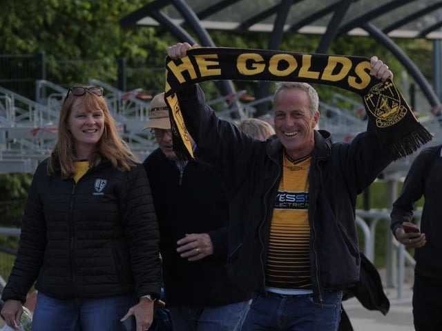 Littlehampton Town and their fans at the Sussex Transport Senior Cup final at the Amex Stadium