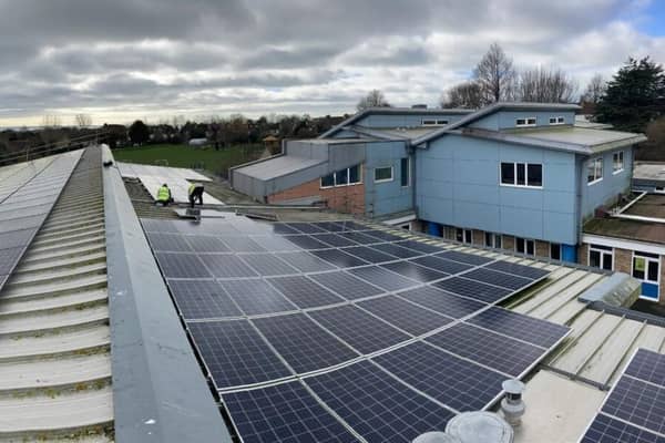 Rooftop solar power being installed at Goldstone Primary School